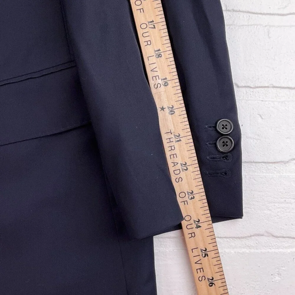 Samuelsohn Blazer Men 46R Blue Surgeon Cuffs Colombo‎ Icewool 150s Italy